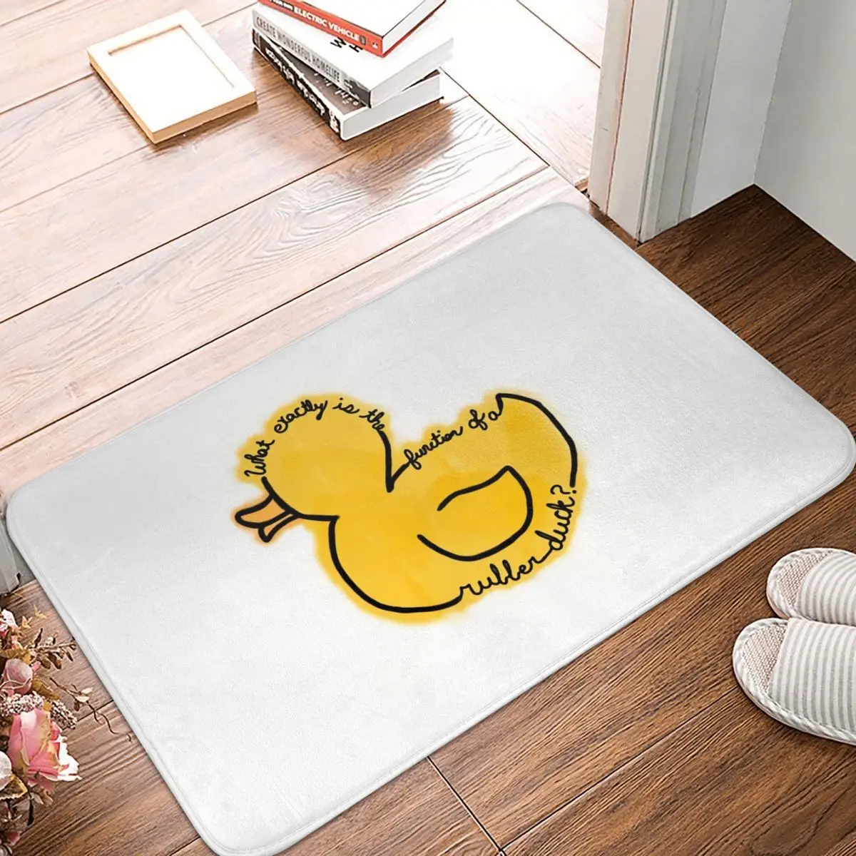 

Rubber Duck Non-slip Doormat Alphabet Bath Bedroom Mat Prayer Carpet Flannel Pattern Decor