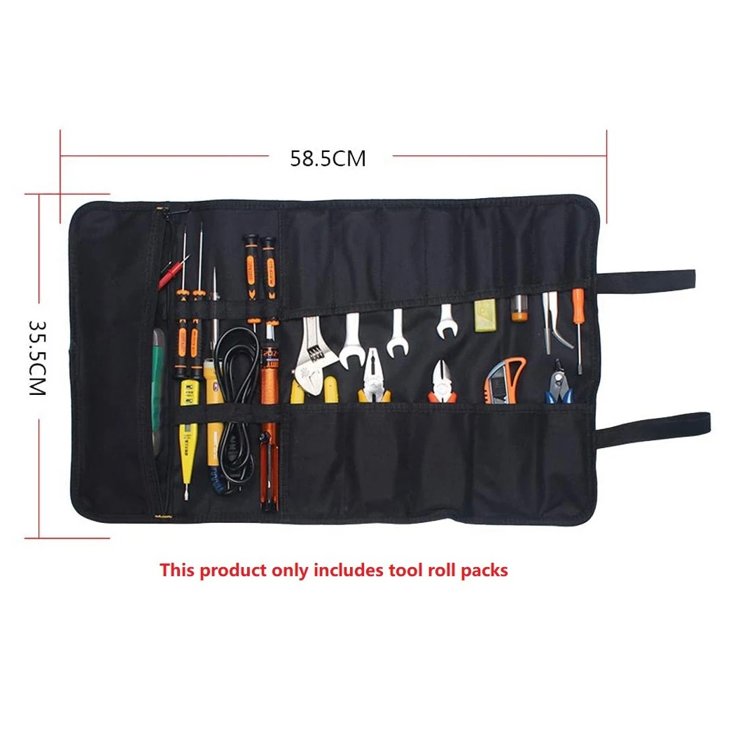 Chave Roll Up Ferramenta Bolsa Saco com Bolsos, Impermeável Canvas Wrench Roll Organizador Saco para Artesanato Handyman - B