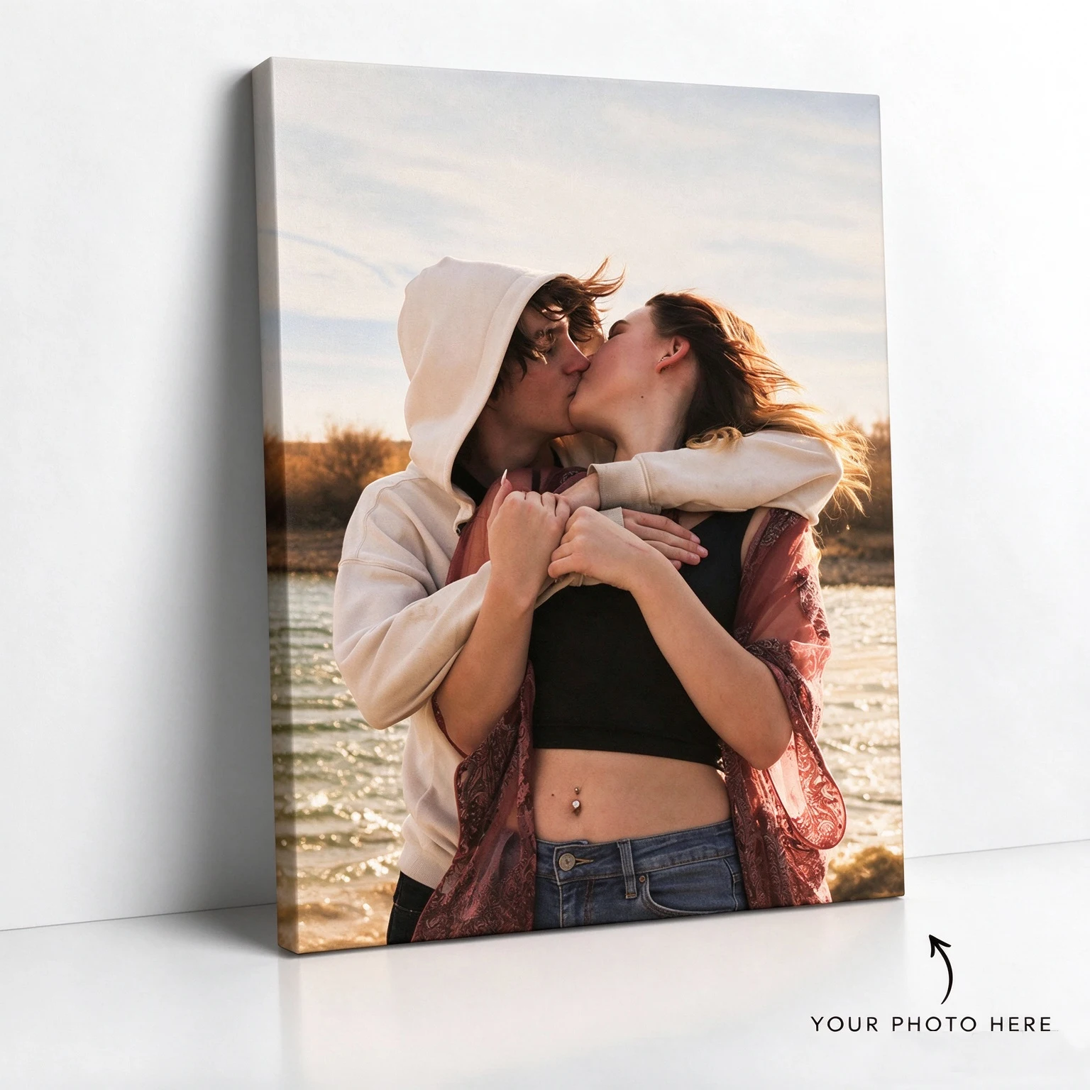 Custom Photo Canvas Print, Personalized Unframed Wall Art for Couples, Poster for Bridal Room Decor & Wedding‑day Keepsake Gift