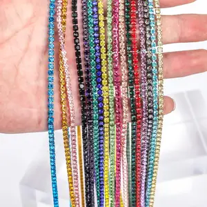 VC كريستال حجر الراين سلسلة كأس, حجر الراين الذهب الماس, زين زخرفية, حواف للفساتين, 1 ياردة, 5 ياردات أعلى 8 مبيعات ملابس مشرقة - No3