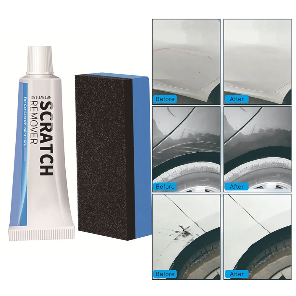 

Car Scratch Remover Car Polishing Paste With Sponge Paint Care Smooth Car Body Remove Scratch Repair Broken Paint Abrasive