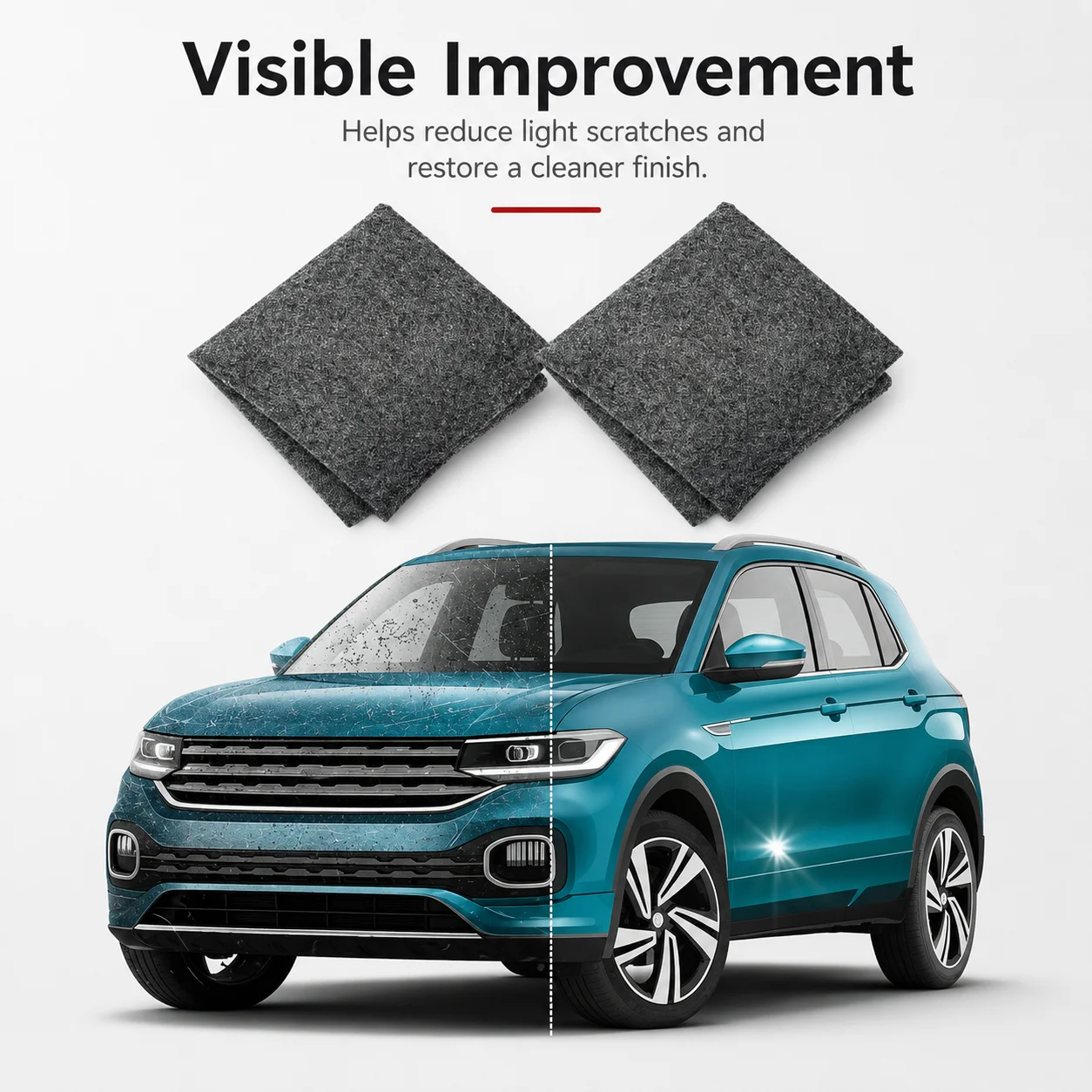 Nano-Glanztuch Auto-Kratzerentferner Magisches Mikrofaser-Reparatur-Poliertuch für Lackkratzer und Wirbelmuster Auto-Detailing-Werkzeug – Detail 8