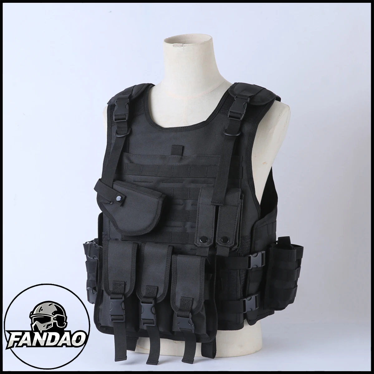 

Tactical Vest Set with Mag Pouch Pistol Holster Multif Combat Assault Waistcoat Outdoor Field Gear for Airsoft Hunting Shooting
