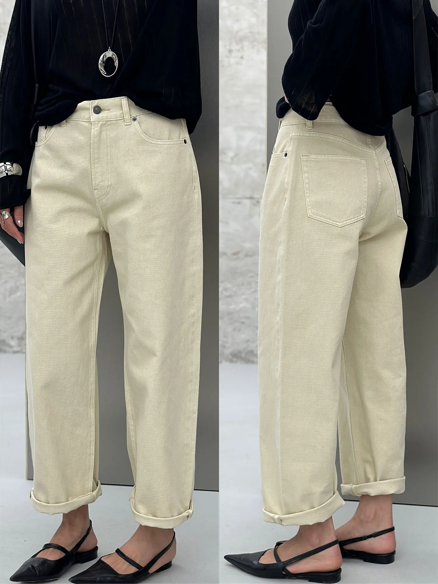 

Slimming High Waist Straight Leg Jeans Simple Net Version Versatile Basic Sle Spring 2026 Casual Cotton Denim Pants