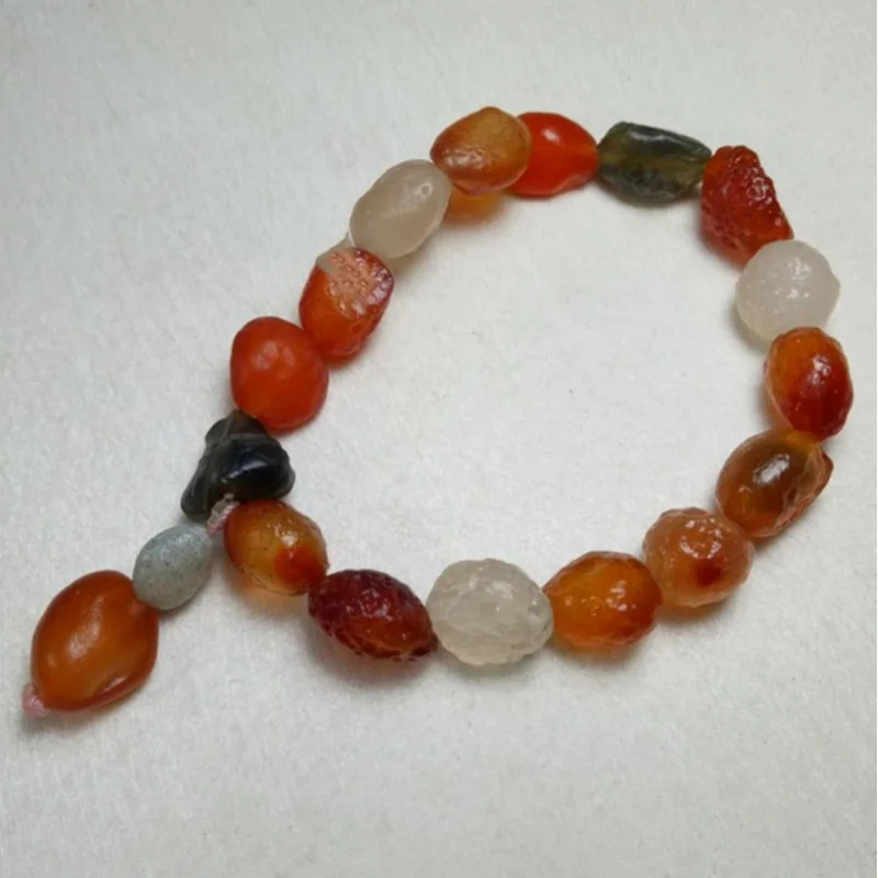 stone from Alashan Gobi, veined , sugar heart agate bracelet - view 6