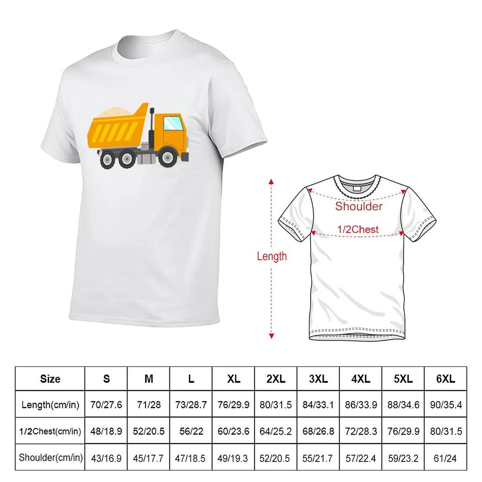 Yellow Dump Truck T-Shirt t shirt custom print man t shirts for men T-Shirt