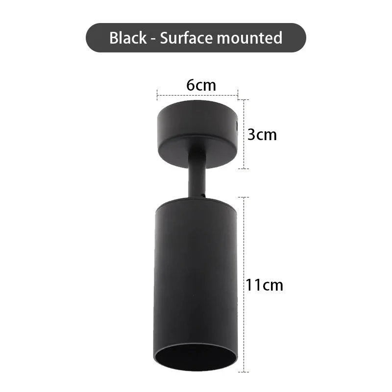 GU10 Spotlight Ceiling Surface Mounted Spot Light Shell White Black Adjustable Retail Shop Spot Lamp Housing