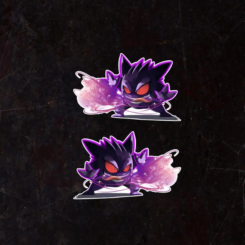 2pcs Pokemon Gengar Cartoon Car Stickers Anime Motorcycles Laptop Luggage Decor Decal Stickers Cute Waterproof Graffiti Stickers