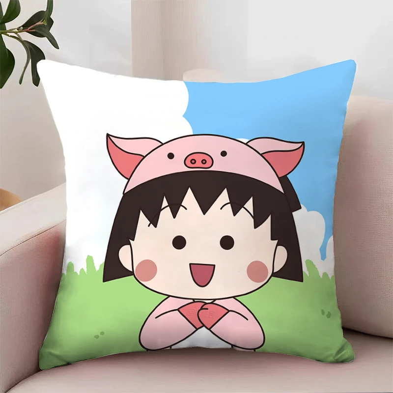 Decorative Pillowcase 40x40 C-Chibi Maruko-chan Pillowcases for Pillows 45x45 Cushions Covers Luxury Cushion Cover Home Decor