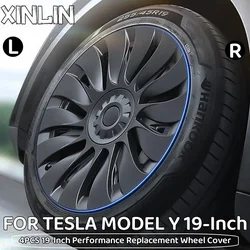 4PCS HubCap 19 Inch Wheel Caps Automobile Performance Replacement Hub Cap Full Rim Cover Accessories For Tesla Model Y 2020-2024