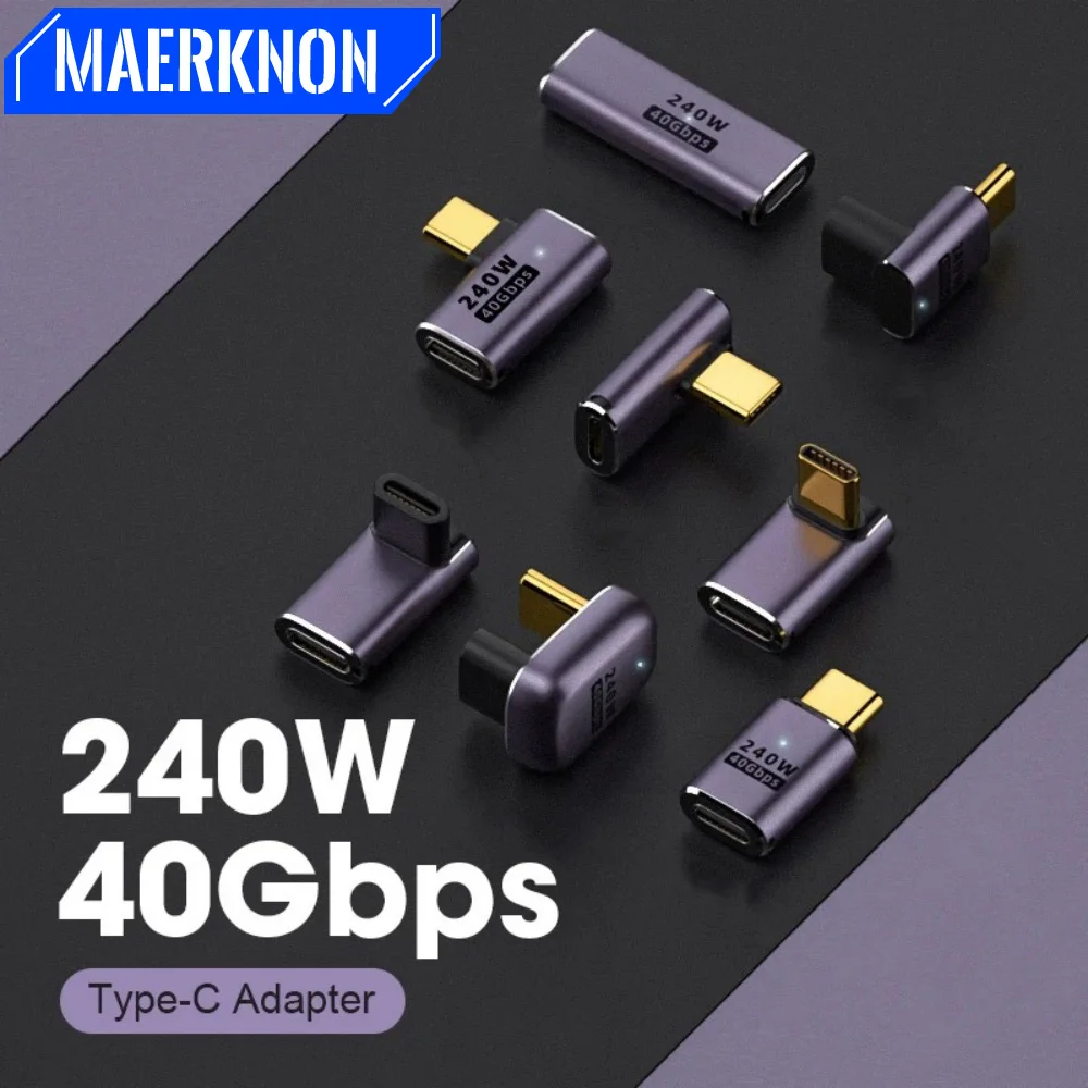 

Type-C OTG PD 240W 8K 60Hz Charger Connector Support 8K 60Hz USB C 90/180 Degree Elbow Adapter Smartphone Tablet