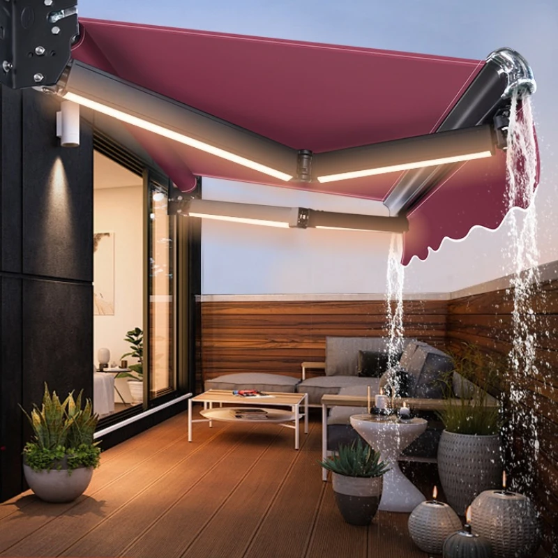 

Outdoor light awning, retractable rainproof awning, electric awning, sun terrace