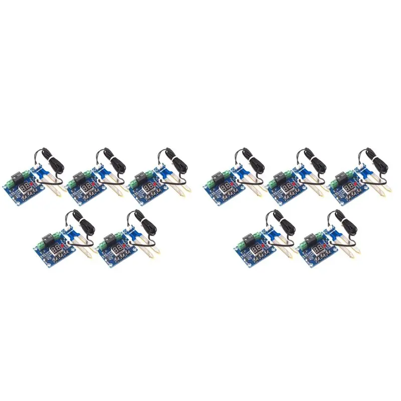 

10 шт. 12 В цифровой модуль автоматического полива, датчик влажности почвы, контроллер, тест на влажность почвы, детектор системы орошения-ABIU