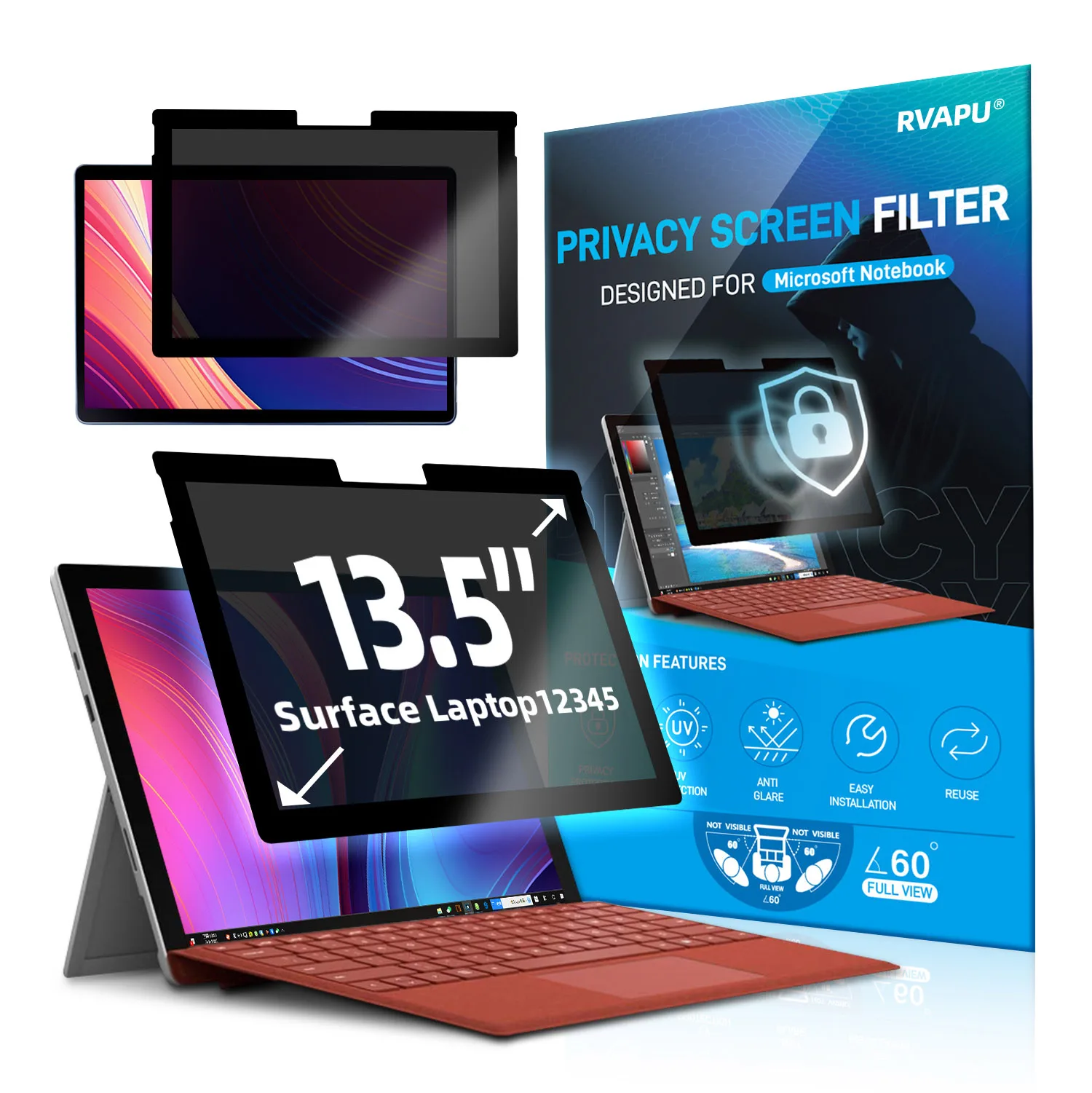 

Privacy Film for Surface Pro 9 8 7 7+ 6 5 4 X Screen Protector Anti-Peep-Glare-Spy Filter for Microsoft Laptop Studio GO Book123