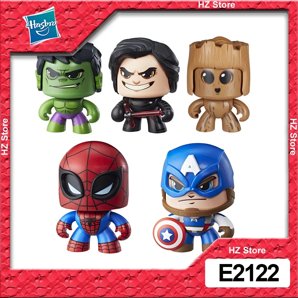 

Hasbro Marvel Mighty Muggs Spider-Man Captain America Groot Black Widow Head Face-changing Doll Toys for Kids Birthday Gift