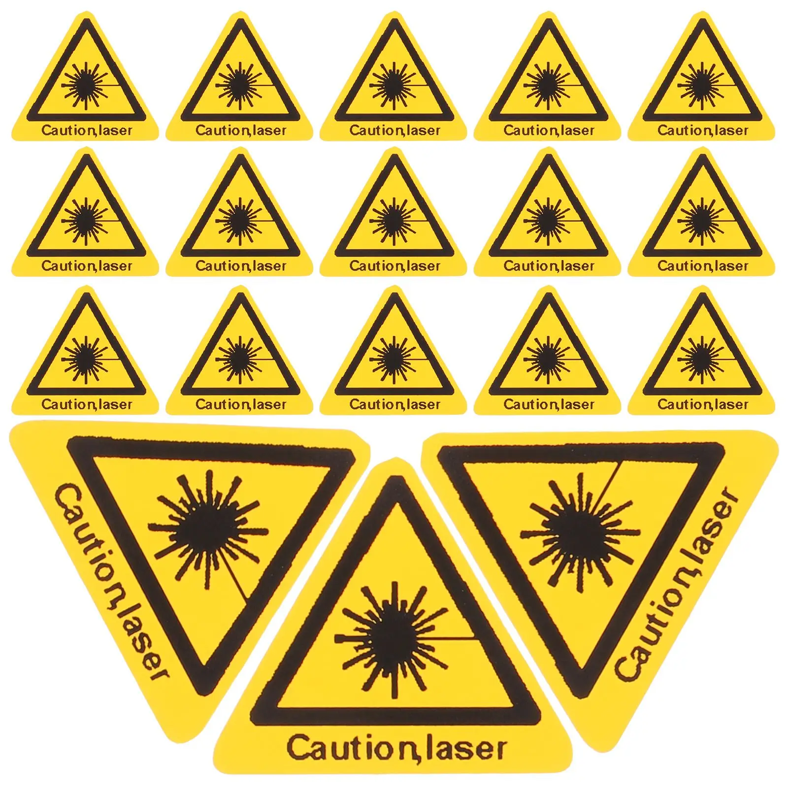 50 Pcs Laser Safety Signs Security Sticker Warning High Pressure Caution Stickers