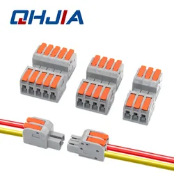 Conector de Cable divisor compacto Universal para lámpara, conector de Cable de cableado, Conector de acoplamiento, bloque de terminales de Conductor rápido