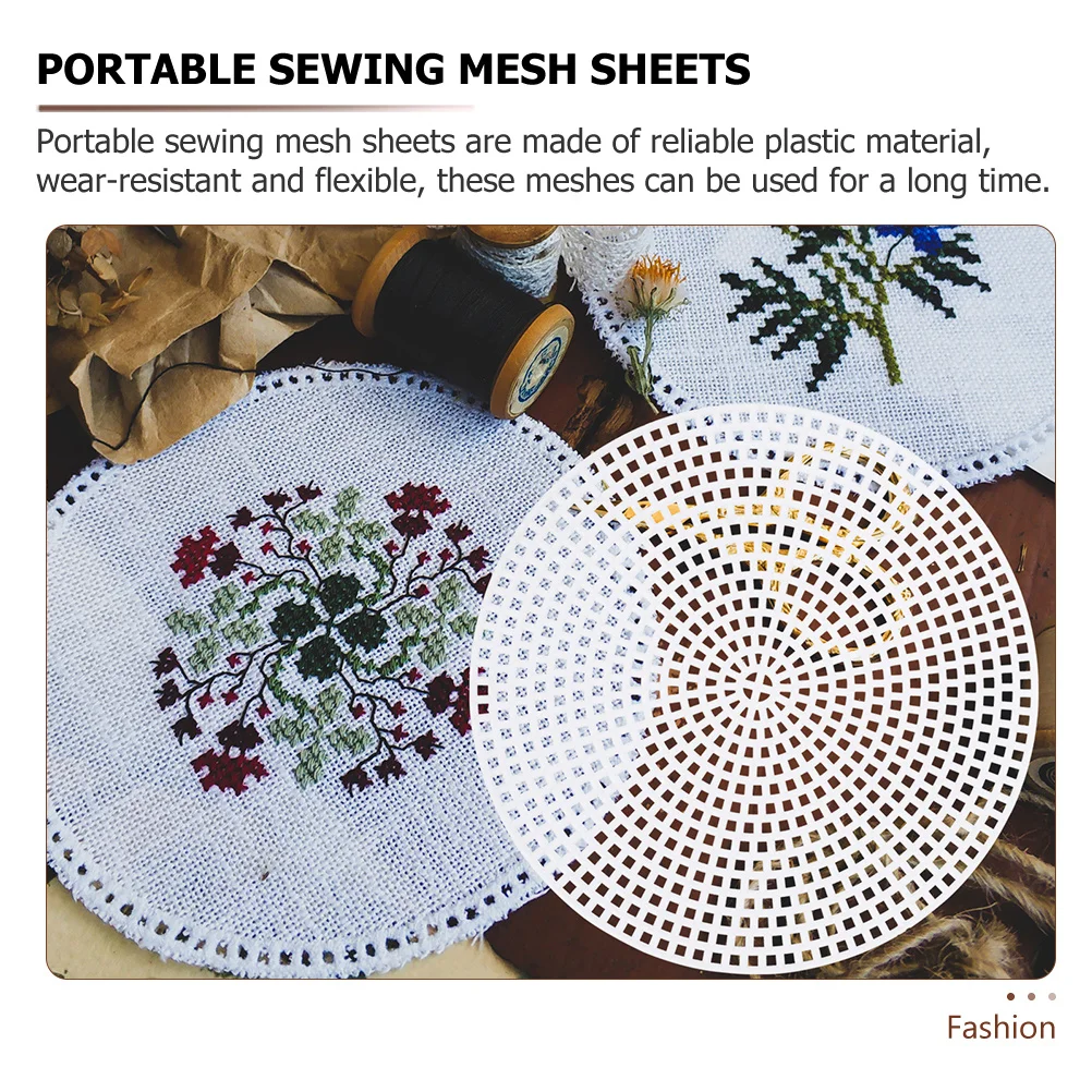 15pcs Round Knitting Base Inserts Circular Weaving Bag Bottom Support Diy Mesh Sheets For Cross Stitch Crochet Quilting Sewing