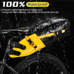 NEWBOLER Bike Bag 100%Waterproof 13L Large Capacity Bicycle Saddle Bag Cycling Foldable Tail Rear Bag MTB Road Trunk Bikepacking