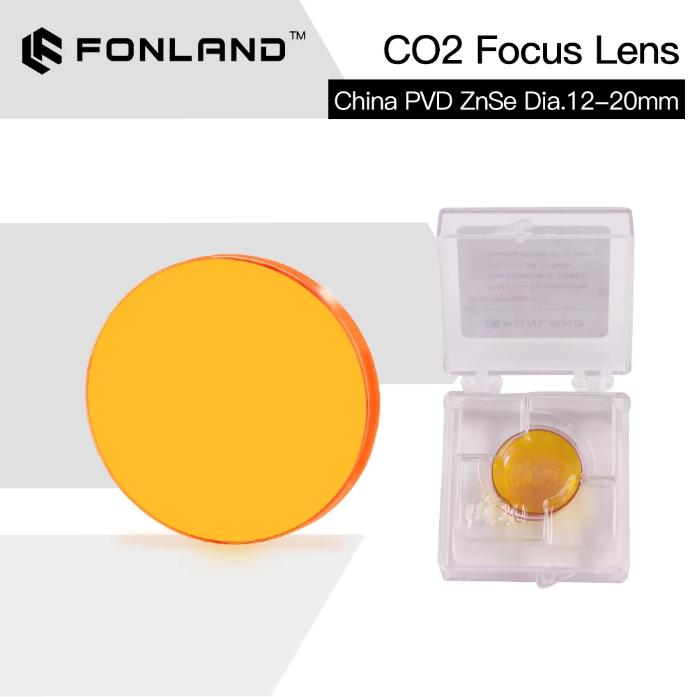 Fonland ZnSe Focus Lens PVD Laser Lens Dia.18/19.05/20 FL38.1/50.8/63.5/76.2/101.6/127mm for CO2 Laser Engraving Cutting Machine