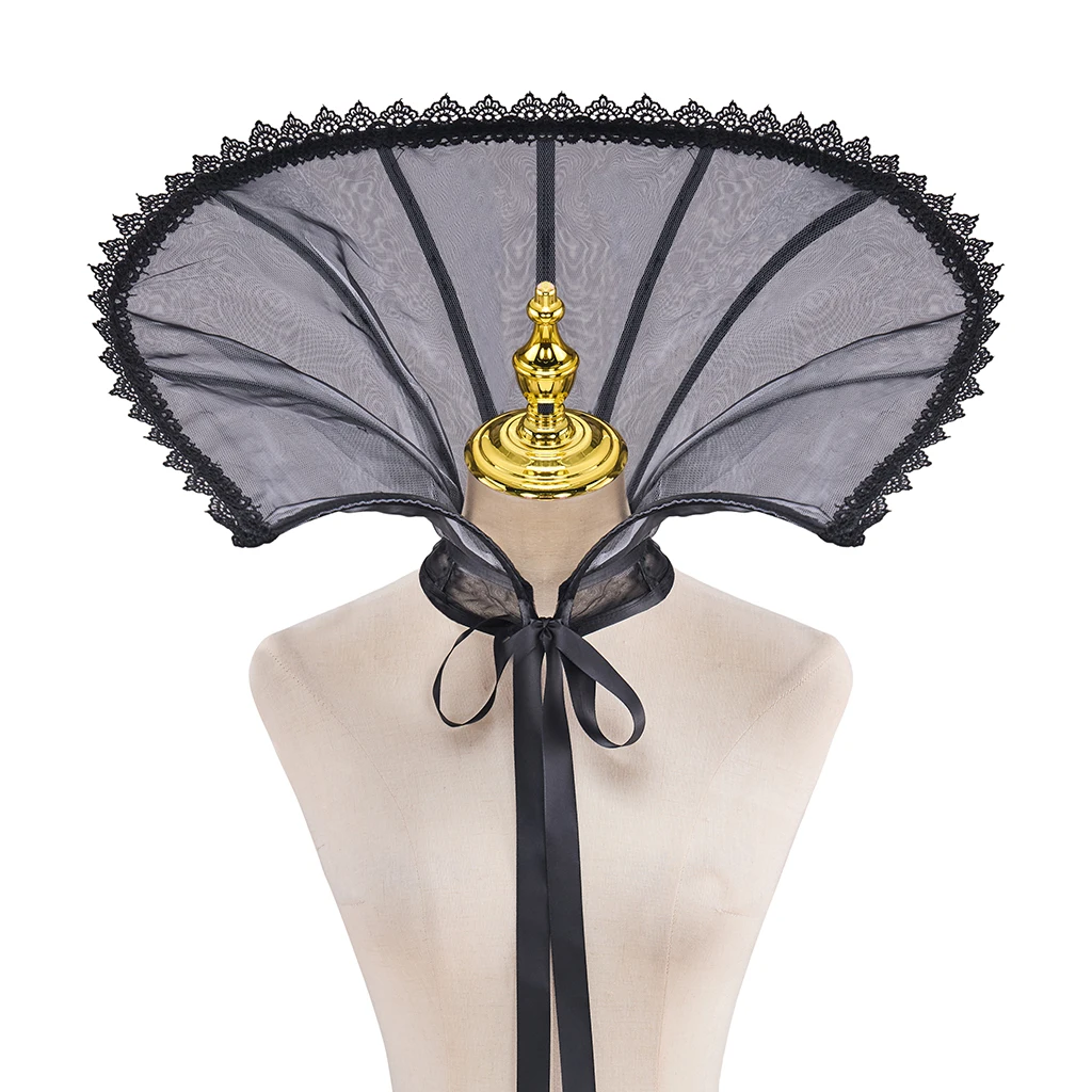 Tudor Elizabethan Queen Boned Stand Collar Victorian Vintage Dress Accessories Halloween Medieval Dress Up Costumes Props view 5