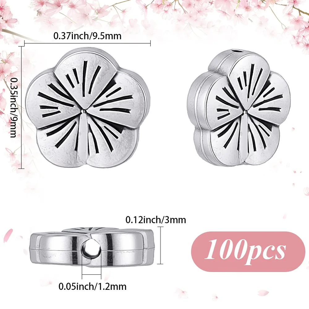 100-pecas-de-contas-de-liga-metalica-estilo-flor-prata-9x95x3mm-sem-cadmio-sem-chumbo-furo-12mm