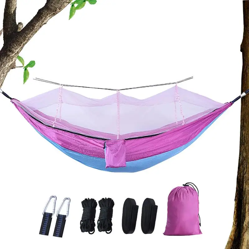 

Backpacking Hammock With Net Portable Camping Hammock Lightweight Hammock Bed Heavy Duty Camping Gear For Outdoor Camping