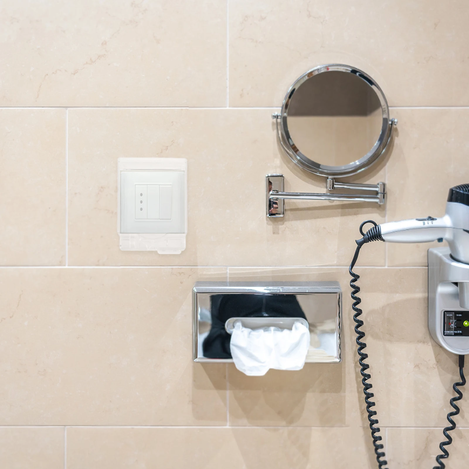 

Electric Outlet Cover Waterproof PP Material Easy to Install Splashproof for Bathrooms Kitchens Outlet Cover Plug Protector