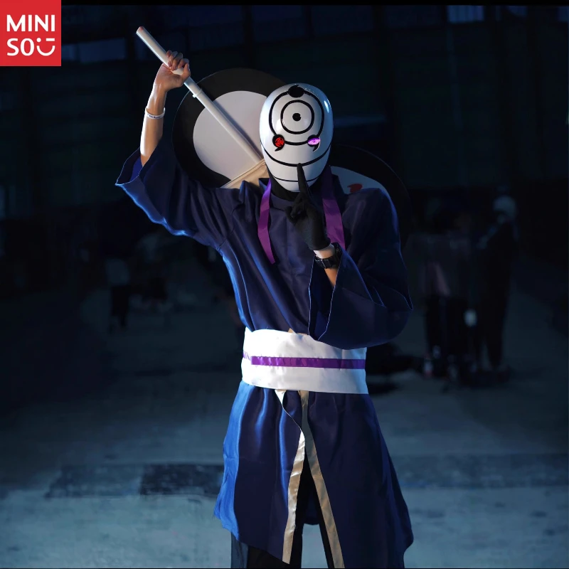 

Miniso Naruto Tobi Cosplay Costume, White Mask Obito Outfit, Shinobi War Set Men