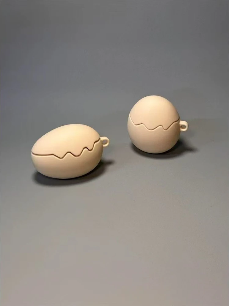 Étui Airpods 4 3 2 Pro 2, étui pour écouteurs en forme d'œuf drôle et mignon avec breloque, étuis pour écouteurs en Silicone pour Airpod Pro3 Gen