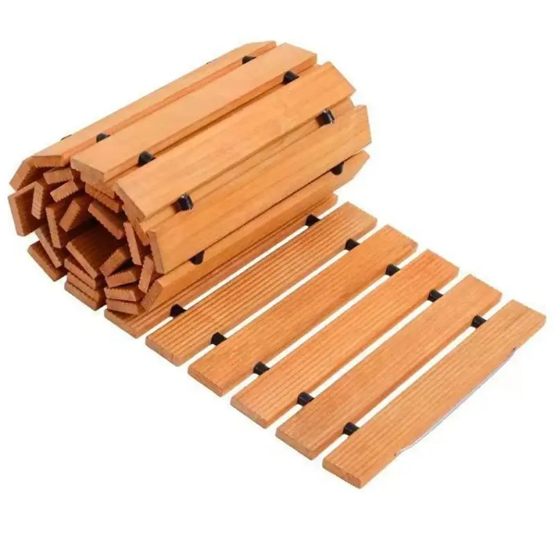 ABGH-Weather-Resistant Garden Pathway-Wooden 2FT Roll-Up Hardwood Walkway For Outdoor Use