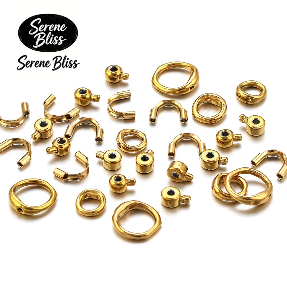 20pcs Stainless Steel Crimps Beads Connector Jewelry Making Clasp End Bead Wire Protector for DIY Bracelet Necklaces Findings