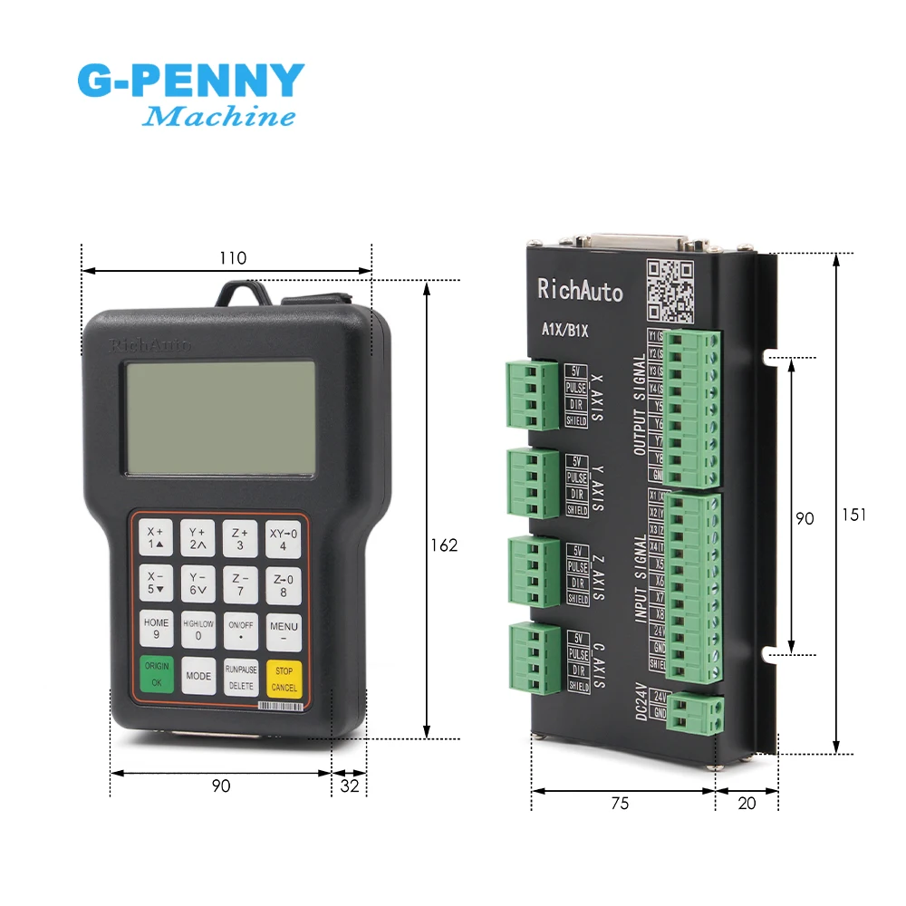 Motion Controller para CNC Router Machine, Versão em Inglês, RichAuto, DSP A11, 3 Axis, A11E, Frete Grátis