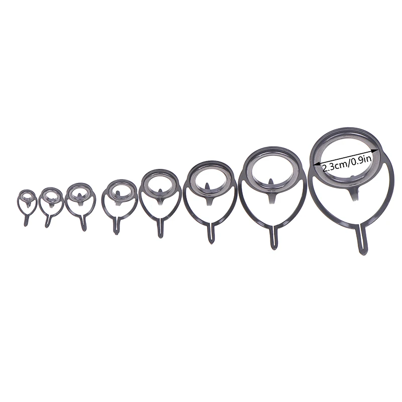 8 قطعة معالجة الصيد الفولاذ المقاوم للصدأ طقم تصليح مجموعة الصيد رود دليل حلقة تلميح قصبة صيد خشبية دائرة حلقة العين دليل سلك حلقة #6