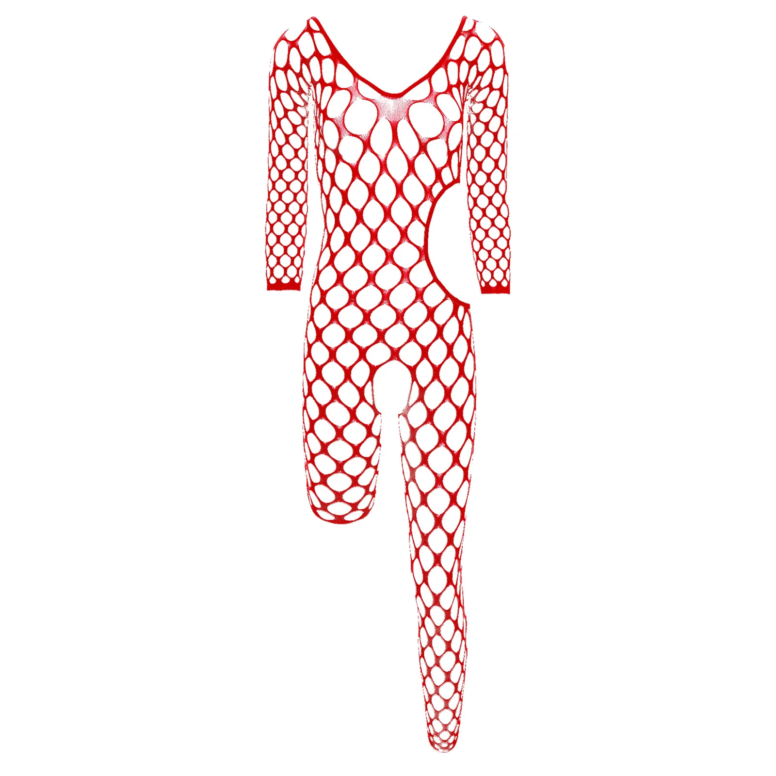 Body Sexy de rejilla elástico para mujer, mono transparente con corte lateral, piernas irregulares, abertura en la entrepierna, mono ajustado, traje de baño para cubrir