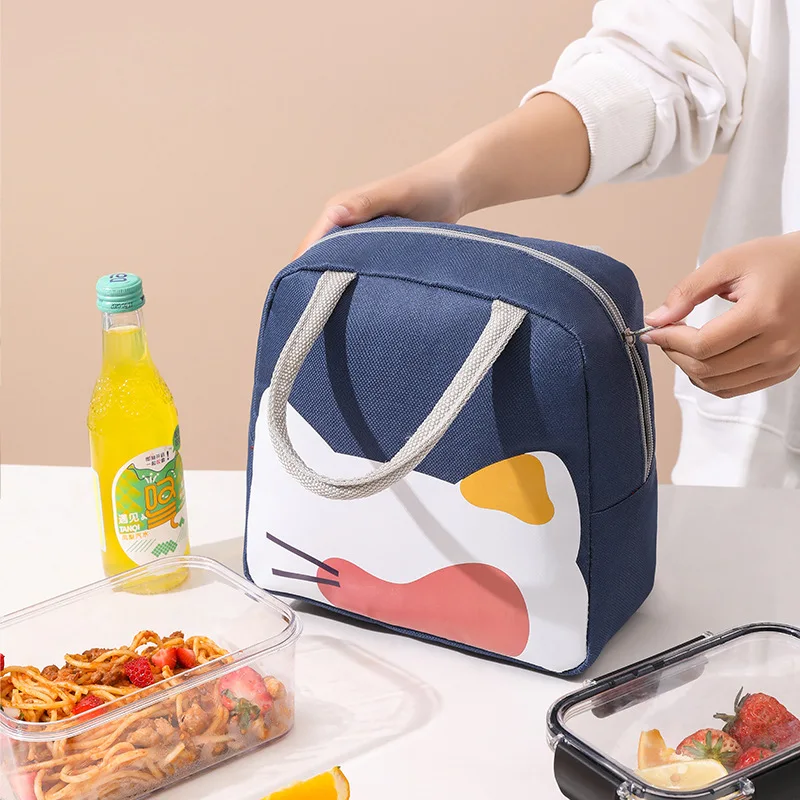 Bolsa de almuerzo con imagen de animales de dibujos animados, caja de papel de aluminio, nevera aislante, para turismo al aire libre, fruta, comida, novedad