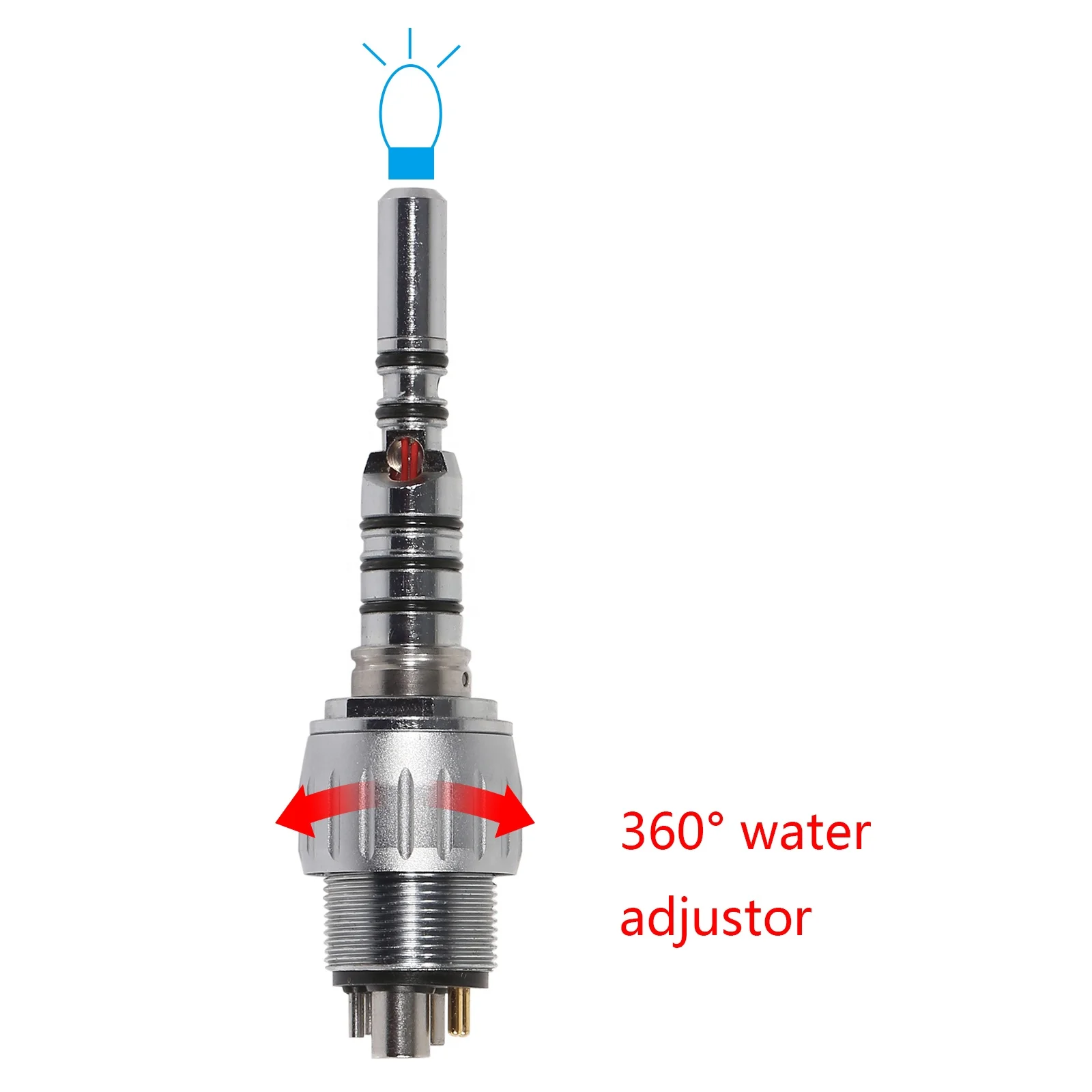 

Hot Selling! Dental 6 Hole Quick Coupler forKA-VO LED Fiber Optic Handpiece 360 degree water adjustor