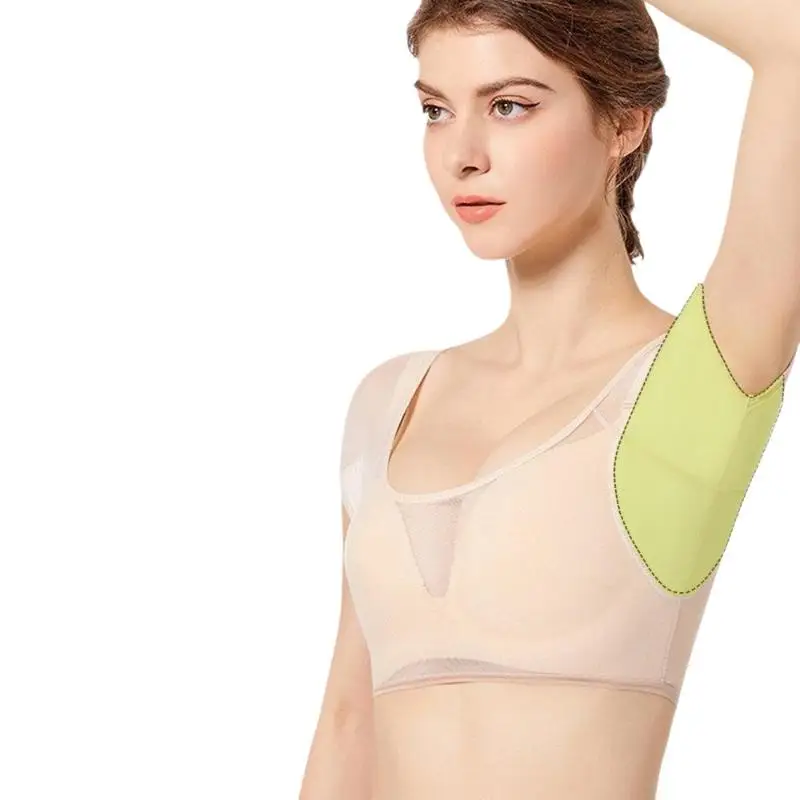 Waschbare Achselschweiß-Pads in T-Shirt-Form, ultradünn, atmungsaktiv, geruchskontrollierend, elastisch, für Frauen geeignet. – Detail 8