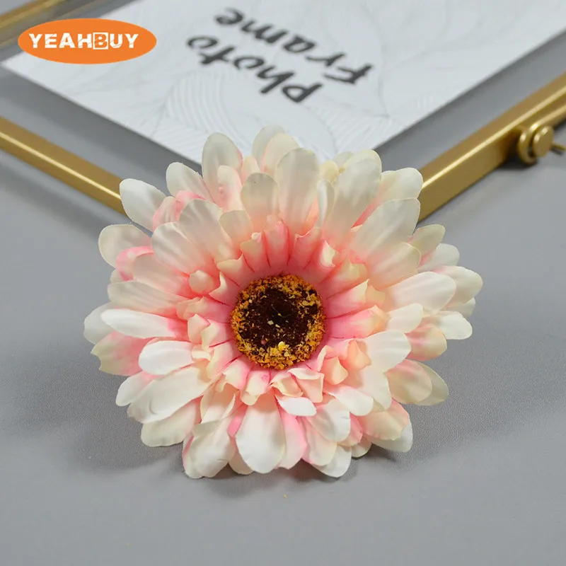 5PCS 10CM Artificial Silk Gerbera Flower Heads Ghrysanthemum Daisy Fo DIY Hair Accessory Wedding Home Garden Bouquet Decoratiive