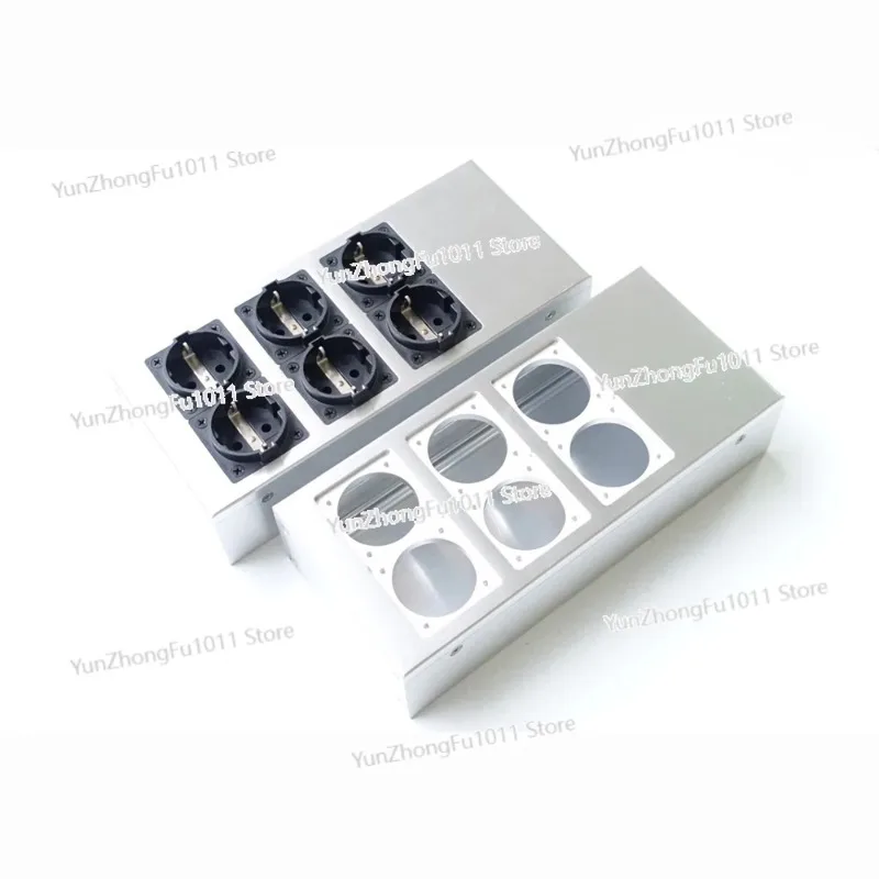 Shell Aluminum Enclosure Case Empty Power Outlet Box for HiFi Audio AC Power Filter Purifier US EU Outlets