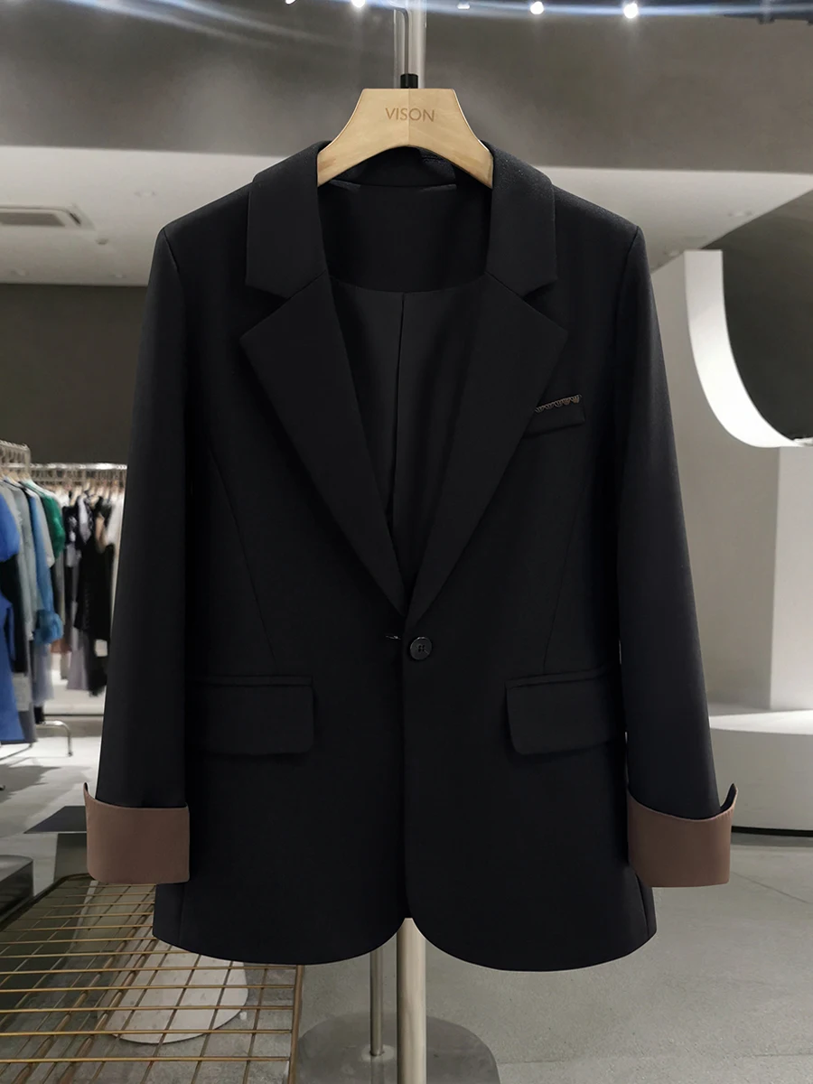 

Профессиональный деловой костюм Bla: женский пиджак для работы, модный, на пуговицах, с длинным рукавом, однотонный