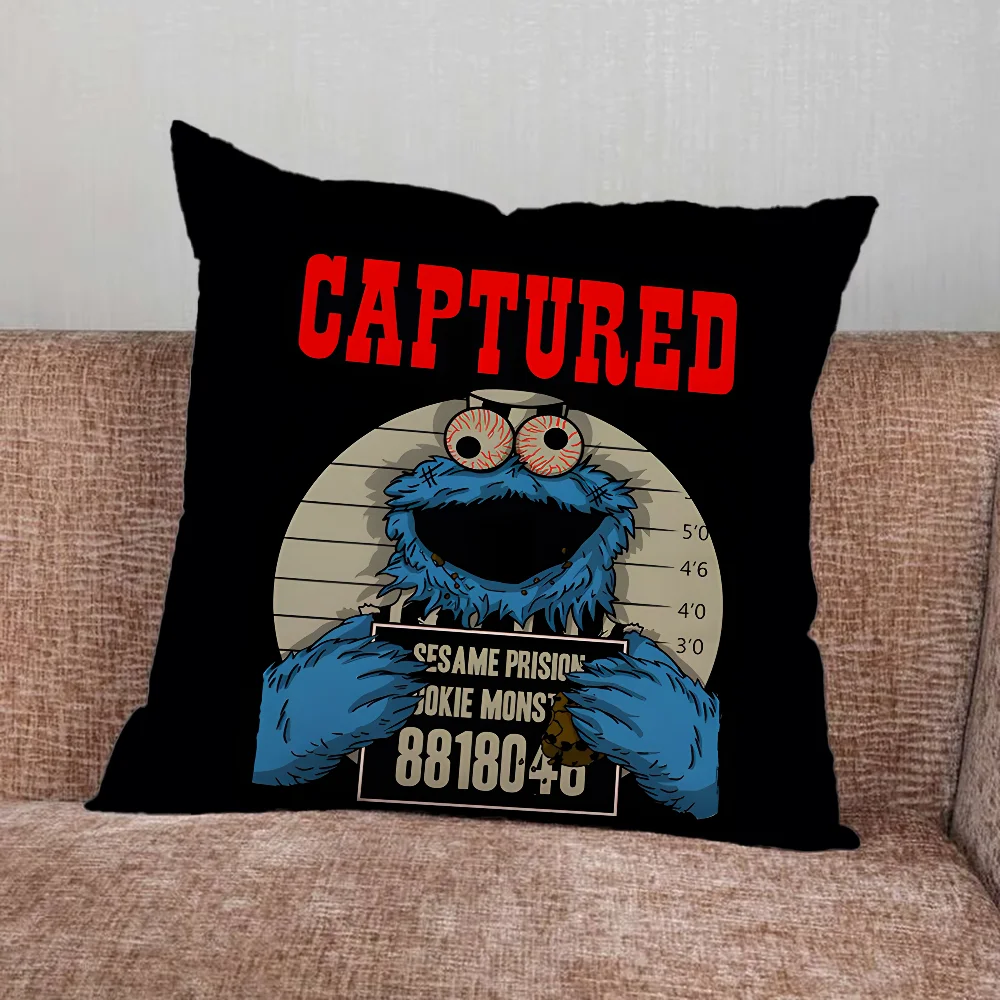 Funny C-Cookie-M-Monster Pillow Case For Home Bedroom Car Office Decoration Living Room Sofa Cushion Cover Suitable