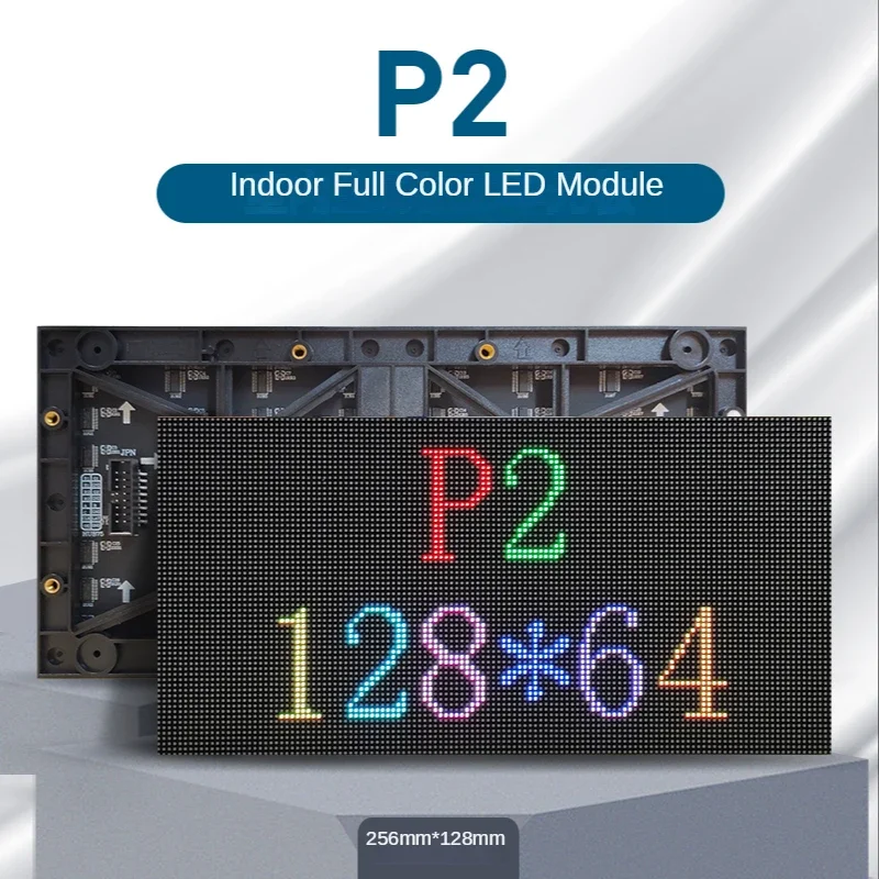 Imagem -03 - Módulo de Painel Interno p2 Led 128x64 Pixels Digitalização 32 3em Smd Rgb Cores 256x128 mm