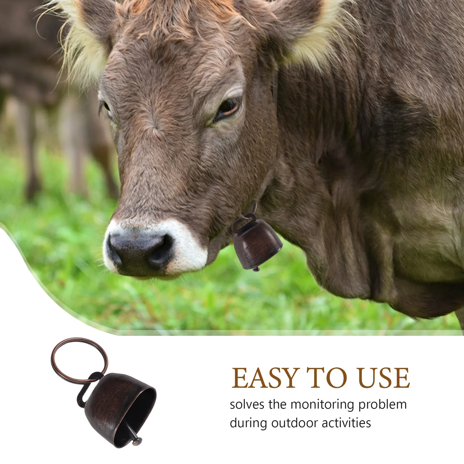 10 قطعة أجراس البقرة المعدنية بصوت عال هش الحيوان جرس للحيوانات الأليفة مكافحة خسر ديكور خمر الحديد البقرة التشجيع صانع الضوضاء