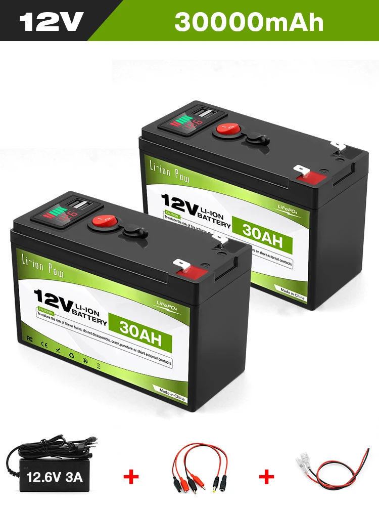 AliExpress LIION POW Lithium LiFePO4 12V 30Ah Deep Cycle Iron Phosphate Battery for Solar, Fish Finder, Power Wheels, Lighting,Off-Grid Applications