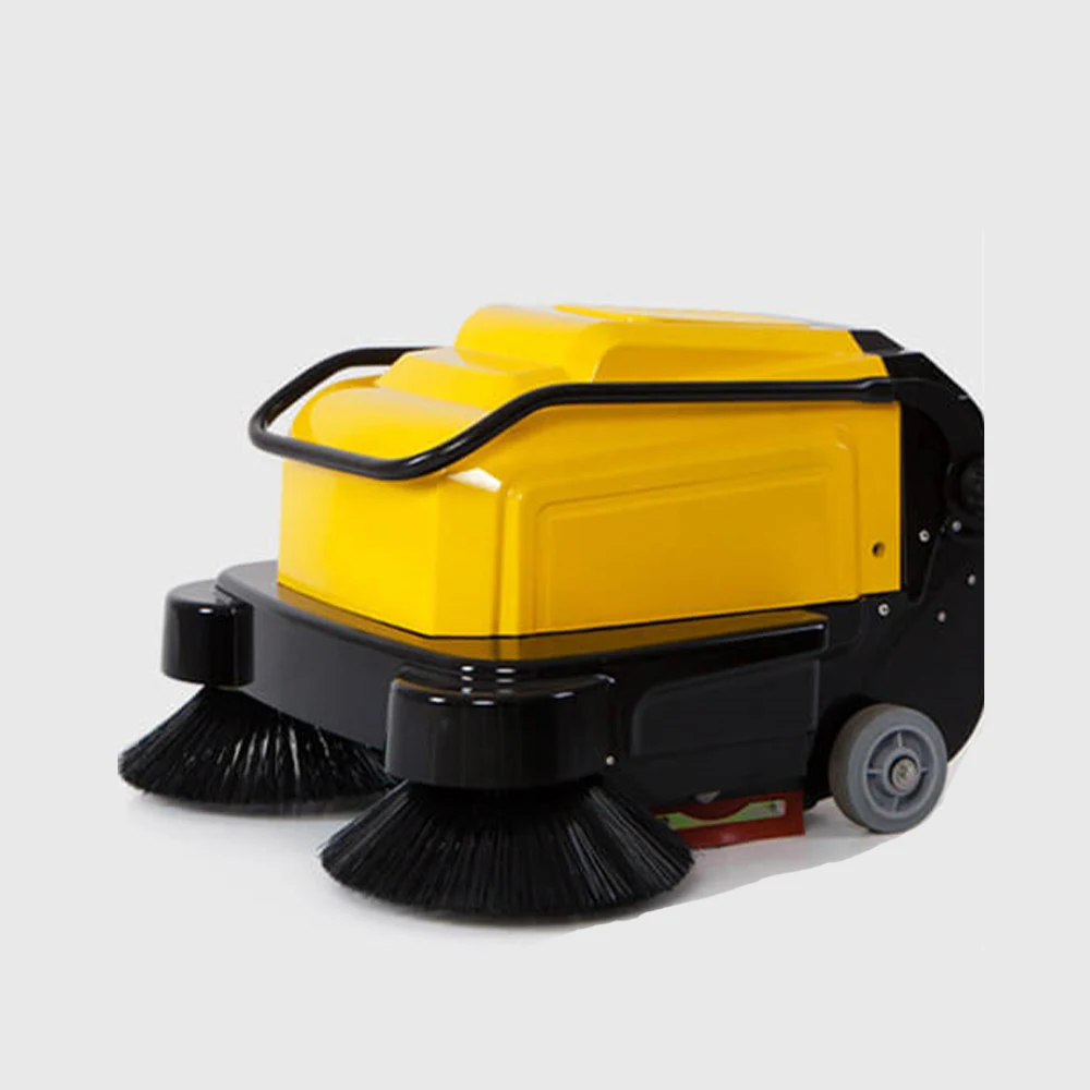 Outdoor walk behind cordless handheld cleaning commercial industrial electric power vacuum concrete street road floor sweeper