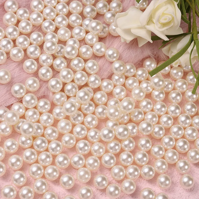 

4-14mm 5-100Pcs Pendant Jewelry Making Round Beads Faux Pearl DIY For Wholesale Necklace Bracelet