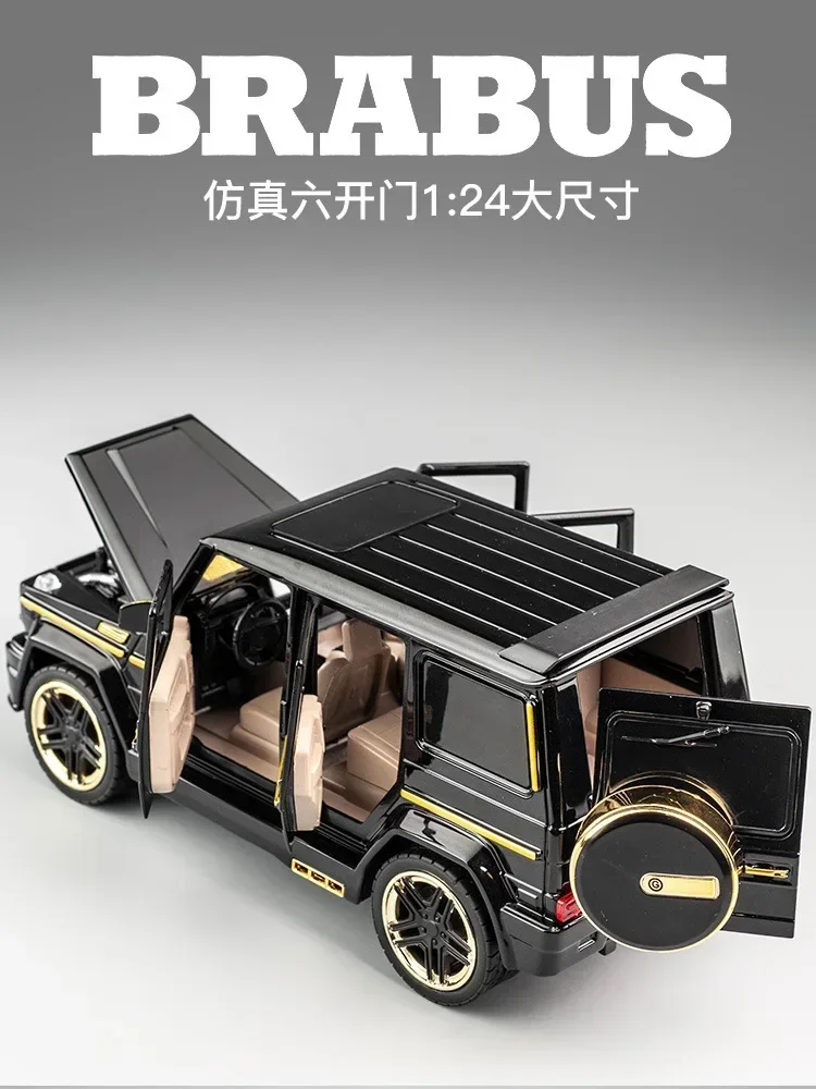 1:24 Benz BRABUS G65 refit Metal Diecast Toy Car Model High Simulation Toy Vehicle con suono e luce Pull Back Car Gifts