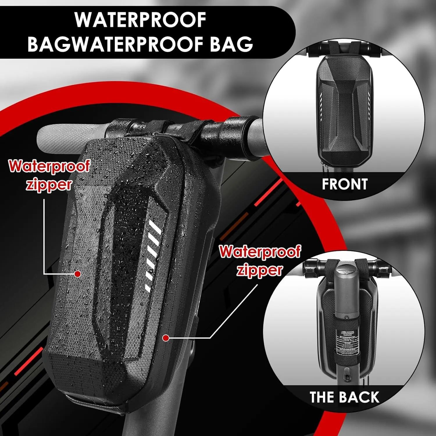 E-Scooter Security Locks Chain Link Handcuff Lock 93cm Lang E Scooter Lock with Combination Code w/ 3L Waterproof Bag Black