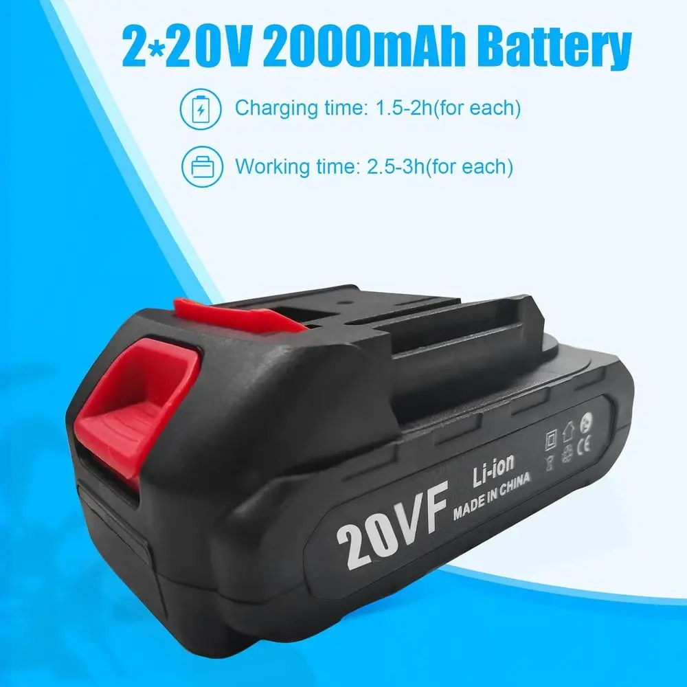 مقصات التقليم الكهربائية، مقلم الحديقة مع بطاريتين قابلتين لإعادة الشحن، قفازات بديلة ذات شفرات فولاذية، تجاوز البستنة شديدة التحمل